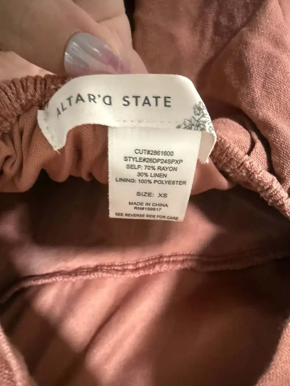 Altar'd State Square Neck Romper Dress with Bow Back Size XS